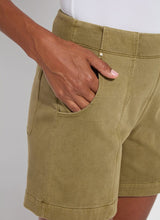 Load image into Gallery viewer, Stylish and versatile, the Lysse Amira Denim Short is a 6 -inch inseam denim short designed for both comfort and sophistication. Featuring Lyssé Fit 360° Smoothing, these shorts provide 4-way stretch for ease of movement while maintaining a flattering silhouette. The concealed patented waistband ensures a seamless look, while the denim fabric offers durability and softness.