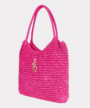 Load image into Gallery viewer, The EsQualo Bodil Bag is a chic and versatile handbag featuring two carrying options—a long adjustable strap with the EsQualo name for a stylish crossbody look, and shorter handles for a classic hand-carry option. Designed for both fashion and function, this bag adds a bold pop of hot pink to any outfit while offering plenty of room to carry all your essentials.