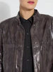 Load image into Gallery viewer, This fitted true-to-size moto jacket, crafted from 4-way stretch Patent Foil Vegan Leather, features an engineered Liquid Mocha Snake pattern, patch pockets, and chunky gunmetal zippers. This exceptionally beautiful jacket boasts a striking appearance that is certain to garner compliments.