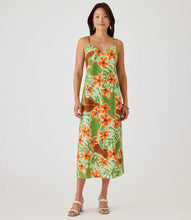 Load image into Gallery viewer, Elevate your summer attire with this stunning dress, expertly combining fashion, comfort, and floral elements. The midi cut and adjustable straps provide a personalized fit, guaranteeing a flattering figure.