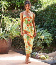 Load image into Gallery viewer, Elevate your summer attire with this stunning dress, expertly combining fashion, comfort, and floral elements. The midi cut and adjustable straps provide a personalized fit, guaranteeing a flattering figure.