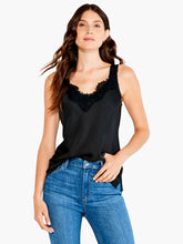 Load image into Gallery viewer, Introducing our latest must-have: the lace camisole. Its design is sleek, its structure impeccable, and its material ultra-soft. It is thoughtfully designed with convenient, bra-friendly straps to simplify your routine. The delicate, feminine lace trim at the v-neckline makes it perfect for layering under any outfit. It's the subtle touch of lace that enhances every ensemble, making it our go-to piece under sweaters, cardigans, and jackets this season.