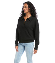 Load image into Gallery viewer, Crafted from a super soft recycled blend, this sweater pullover is detailed with a polished collar. This easy-to-wear sweater is a great addition to your wardrobe as it is part of our eco-friendly collection. Long sleeve Length: 24 inches (size M) Point collar. Recycled blend. Fabric- 98% Recycled Polyester. 2% Spandex.