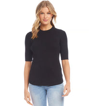 Load image into Gallery viewer, Elevate the classic short-sleeve silhouette with this ribbed sweater, which offers a contemporary and elegant look suitable for various events. Its lightweight build is perfect for seasonal transitions, ensuring you remain effortlessly fashionable throughout the year.