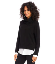 Load image into Gallery viewer, This turtleneck sweater boasts an ingenious design that gives the appearance of wearing multiple layers, offering a sleek and put-together look without the added bulk. Stay stylish and cozy in this versatile piece.