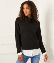 Load image into Gallery viewer, This turtleneck sweater boasts an ingenious design that gives the appearance of wearing multiple layers, offering a sleek and put-together look without the added bulk. Stay stylish and cozy in this versatile piece.