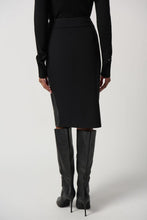 Load image into Gallery viewer, Bardot Black and Latte Heavy Knit and Faux Leather Pencil Skirt- Joseph Ribkoff Style 234164