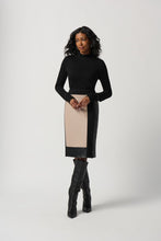 Load image into Gallery viewer, Bardot Black and Latte Heavy Knit and Faux Leather Pencil Skirt- Joseph Ribkoff Style 234164