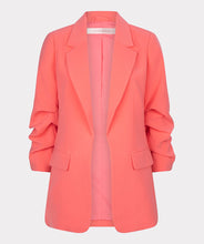 Load image into Gallery viewer, Go for a stylish and modern look with our "Blazer City" with smocked sleeves. The contemporary fit and timeless design make this blazer perfect for a variety of occasions. Wear it with slacks for a business look or with jeans for a more casual look.