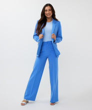Load image into Gallery viewer, Elevate your look with this EsQualo blazer in an electric blue. Its vibrant color and structured design exude sophistication, while the included gold-tone cufflinks bring a touch of luxury. Perfect for both professional and chic casual outfits, style this versatile blazer with matching trousers, a skirt, or even pair it with jeans. A must-have for any fashion-forward wardrobe.