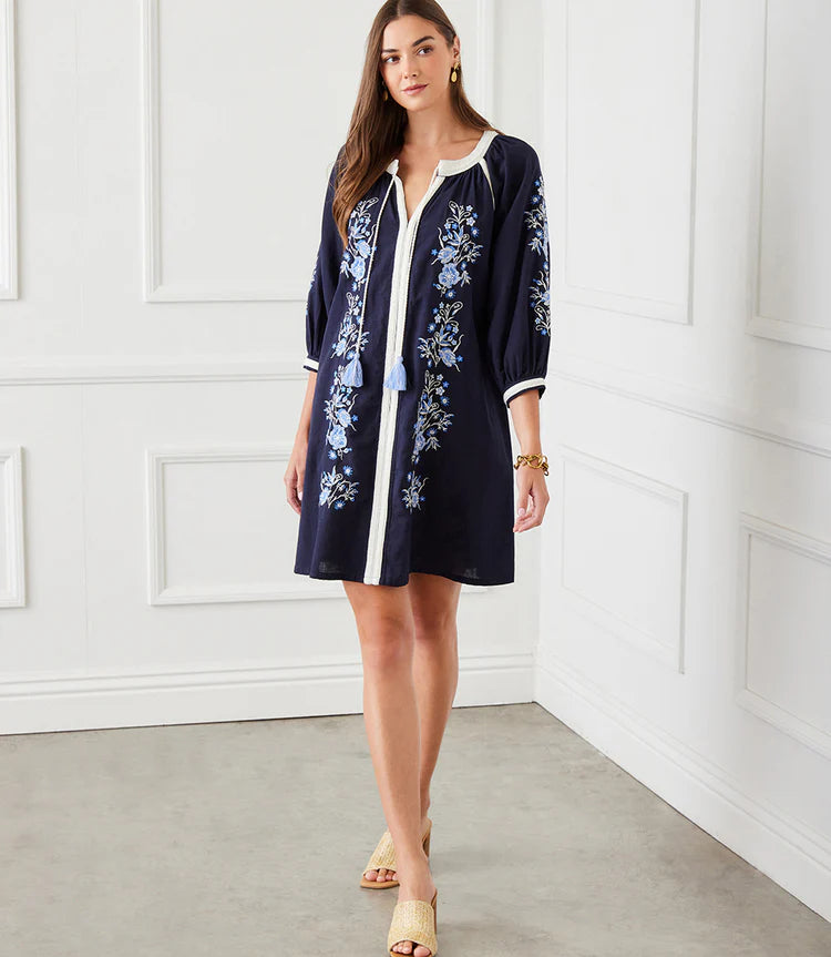 embroidered peasant dress Amanda Embroidered Peasant Dress main image 1