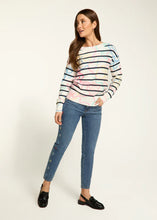 Load image into Gallery viewer, This sweater blooms with a romantic floral and eye-catching print, perfect for spring outings. The boat-neck design adds a touch of elegance, while the soft fabric ensures a cozy fit.