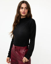 Load image into Gallery viewer, Our Blenda turtleneck is an exquisite piece featuring a delicate burnout animal print. Elegantly draped from the shoulder to the waist, it serves as a sophisticated foundation over slacks or chic skirts.