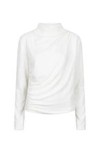 Load image into Gallery viewer, Our Blenda turtleneck is an exquisite piece featuring a delicate burnout animal print. Elegantly draped from the shoulder to the waist, it serves as a sophisticated foundation over slacks or chic skirts. 