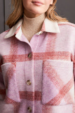 Load image into Gallery viewer, Envelop yourself in cozy warmth and flaunt your fashion sense with our Briley Shacket in a striking orchid hue. Its button-front and elongated design guarantee coverage against the brisk winds.