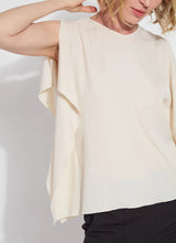 Load image into Gallery viewer, Breezy elegance meets modern versatility in the Carmen "V" Neck Scarf Top by Lysse. Crafted from lightweight Stretch Woven fabric with 2-way stretch, this flowy silhouette is designed to move with you—offering a relaxed fit that flatters without clinging. The unique scarf-inspired construction features two stitched side panels that release at the shoulders, creating graceful drape and dimension with every step.