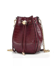 Load image into Gallery viewer, Cassidy Crocodile Embossed Burgundy Vegan Leather Hobo Bag- MKF Collection