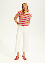 Load image into Gallery viewer, Our Christina is a wide-leg cropped style and features piped stitching details on the front, adding a retro-inspired touch to their design. Crafted for both comfort and style, they are perfect for creating bold, effortless looks.
