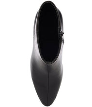 Load image into Gallery viewer, These booties feature an iconic logo on the heel block, adding a striking touch of sophistication. Perfect with casual wide-leg jeans or an elegant dress, they enhance any ensemble with their contemporary style and streamlined design.