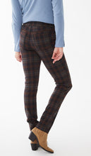 Load image into Gallery viewer, These Clay Plaid Pull On Slim Leg Pants designed by French Dressing are incredibly flattering on all body types. Add a touch of color to your outfit with these comfortably stylish pants. Color- Clay plaid- Pull on style. Slim leg. 75% Polyester. 20% Viscose. 5% Elastane. Care- Machine wash cold, gentle cycle. Do not bleach. Hang dry.