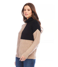 Load image into Gallery viewer, Upgrade your wardrobe with our new colorblock sweater. Made with a soft and comfortable knit design, this sweater offers a roomy fit for all-day comfort. Look stylish and feel cozy in this must-have addition to your closet.