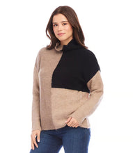 Load image into Gallery viewer, Upgrade your wardrobe with our new colorblock sweater. Made with a soft and comfortable knit design, this sweater offers a roomy fit for all-day comfort. Look stylish and feel cozy in this must-have addition to your closet.