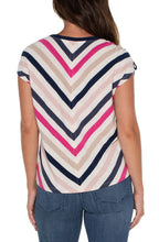 Load image into Gallery viewer, This dolman tee is a classic with a twist! Bold stripes and adjustable shoulder ties give it a stylish upgrade. Our super soft poly blend makes this crew neck tee perfect for dressing up or down. It's anything but basic!