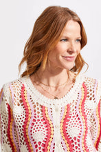 Load image into Gallery viewer, Enhance your wardrobe with the captivating allure of this cotton-blend sweater crochet cardigan. Featuring a button-up design, set-in long sleeves, and a delicately cropped hem, it provides a modern take on classic elegance.