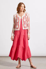 Load image into Gallery viewer, Enhance your wardrobe with the captivating allure of this cotton-blend sweater crochet cardigan. Featuring a button-up design, set-in long sleeves, and a delicately cropped hem, it provides a modern take on classic elegance.