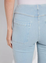 Load image into Gallery viewer, Step into effortless elegance with the Lysse Crystal Embellished Ankle Babyboot. Designed with a flattering 27-inch inseam, this chic denim pant seamlessly blends comfort and sophistication. The subtle crystal embellishments add a touch of sparkle, making these perfect for both everyday wear and special occasions.