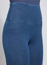 Load image into Gallery viewer, The ankle-length Denim Legging, crafted from 4-way-stretch Knit Denim, boasts a concealed patented waistband and a flattering, slimming silhouette. It's no surprise that these denim leggings are some of Lysse's bestsellers.