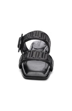 Load image into Gallery viewer, These fabulous black sandals boast a combination of style and function, with detailed quilted stitching that enhances your everyday sandal. The contemporary square toe design adds a sense of refinement. 