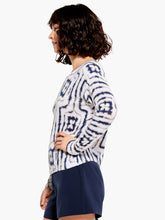 Load image into Gallery viewer, A printed sweater design that lands just between the crisp neatness of a geometric pattern and the warm, welcoming vibe of more organic designs. We love the lightweight fabric that's not see through but is still cozy. Pullover with long sleeves, and a modern dropped shoulder silhouette for an easier fit. Mindfully Made from fully fashioned knitwear that eliminates textile waste.