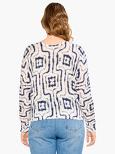 Load image into Gallery viewer, A printed sweater design that lands just between the crisp neatness of a geometric pattern and the warm, welcoming vibe of more organic designs. We love the lightweight fabric that's not see through but is still cozy. Pullover with long sleeves, and a modern dropped shoulder silhouette for an easier fit. Mindfully Made from fully fashioned knitwear that eliminates textile waste.