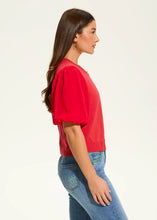 Load image into Gallery viewer, The FDJ French Dressing Eliana Elbow Sleeve Cardigan is a lightweight, stylish layer designed for effortless elegance. Featuring delicate puff short sleeves, a round neckline, and a delicate hook-and-eye closure, this cardigan offers a flattering silhouette that complements any outfit.