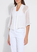 Load image into Gallery viewer, The Elera Linen Mesh Cardigan is your go-to layer for effortless style. Light and breathable, this off-white beauty is perfect for casual days and dressier moments alike. Its airy linen mesh fabric keeps things cool while adding a subtle touch of texture.