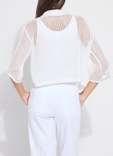 Load image into Gallery viewer, The Elera Linen Mesh Cardigan is your go-to layer for effortless style. Light and breathable, this off-white beauty is perfect for casual days and dressier moments alike. Its airy linen mesh fabric keeps things cool while adding a subtle touch of texture.