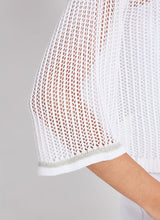 Load image into Gallery viewer, The Elera Linen Mesh Cardigan is your go-to layer for effortless style. Light and breathable, this off-white beauty is perfect for casual days and dressier moments alike. Its airy linen mesh fabric keeps things cool while adding a subtle touch of texture.