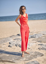 Load image into Gallery viewer, Elevate your wardrobe with the Lysse Erin Pintuck Reprieve Denim, designed for effortless style and all-day comfort. Featuring a 27-inch inseam, this sleek pant offers a flattering fit with a touch of sophistication. The pintuck detailing adds a refined edge, while the striking red hue makes a bold statement.