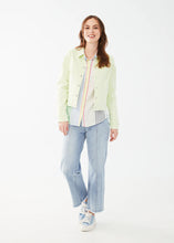 Load image into Gallery viewer, Add a touch of sophistication and vibrance to your wardrobe with the FDJ French Dressing Euro Twill Cropped Jacket in Mojito Green. This chic cropped jacket is designed to elevate your style with its sleek and versatile look. Perfect for pairing with a warm sweater on chilly days or with jeans and a t-shirt on warmer days, our Evelyn adds a pop of freshness to your wardrobe, making it a standout piece for all seasons.