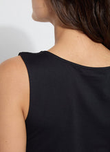 Load image into Gallery viewer, Constructed from COOL-FRESH™ ECO Jersey, the Evie Scoop Neck Tank features a wide, modern strap and a U-shape neckline, providing full coverage while keeping you cool and dry. Its double-self front and single layer back ensure opacity, and its sustainable design using recycled plastic bottle fibers makes it a conscious choice. Wear this versatile piece with jeans, shorts, or skirts for a stylish everyday look.