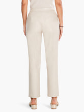 Load image into Gallery viewer, Made from 100% vegan leather, pair this pair with the matching top or add it directly to your favorite elevated outfit. A straight leg fit that's slim through the hip and thigh and straight all the way to the cuff at the ankle. Sits slightly below the waist and with a button closure above the fly. With functional slash pockets too! Color-Cobblestone; Light sand color. Straight leg. Ankle length. Sits slightly below waist front rise 11 1/8." Fly front with button closure. Slash pockets.