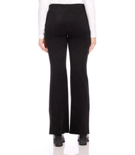 Load image into Gallery viewer, The faux suede material and raw edge detail of these bootcut pants add both a touch of luxury and stylish edge, making them a must-have for the cold weather season. They are perfect for both work and a night out and can easily be paired with your preferred boots or heels for a versatile and chic look.
