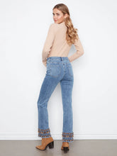 Load image into Gallery viewer, Fina Flare Leg Jeans with Embroidered Fringe Hem - Charlie B C5836 / 431A