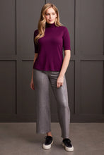Load image into Gallery viewer, This top stands out for its versatile style and comfort. The soft, stretchy French terry knit fabric, combined with a mock neckline and elbow-length sleeves, provides perfect details. It's ideal for wearing on its own or for layering under a preferred blazer, cardigan or jacket.