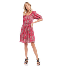 Load image into Gallery viewer, FINAL SALE FABLE FUCHSIA TIERED SHORT DRESS - KAREN KANE 1L39042