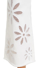 Load image into Gallery viewer, The Hannah Crop Flare with Fray Hem from Liverpool Los Angeles is the perfect blend of chic and contemporary fashion. Featuring delicate embellished floral details, this flattering silhouette adds a stylish touch to any wardrobe. Designed for versatility, these high-rise crop flare jeans offer a comfortable fit while making a statement with their unique frayed hem.