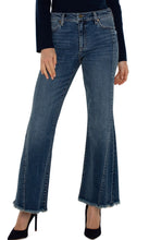 Load image into Gallery viewer, Discover the epitome of refined style and unparalleled comfort with the Hannah with Front Seam and Fray Hem by Liverpool Los Angeles. Tailored for the contemporary woman who cherishes both sophistication and adaptability, these jeans are an essential addition to your wardrobe. The elongating design and deep, rich blue hue craft a timeless silhouette.
