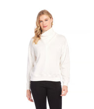 Load image into Gallery viewer, Imoray Ivory Faux Wrap Turtleneck Top - Karen Kane 3L57502