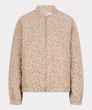 Load image into Gallery viewer, Beige floral-patterned bomber jacket against a white background.